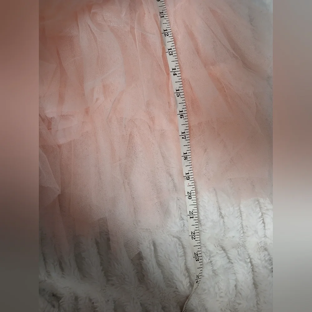 White and Peach Tulle Dress